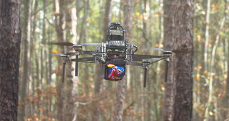 Large-scale Autonomous Flight with Real-time Semantic SLAM under Dense Forest Canopy