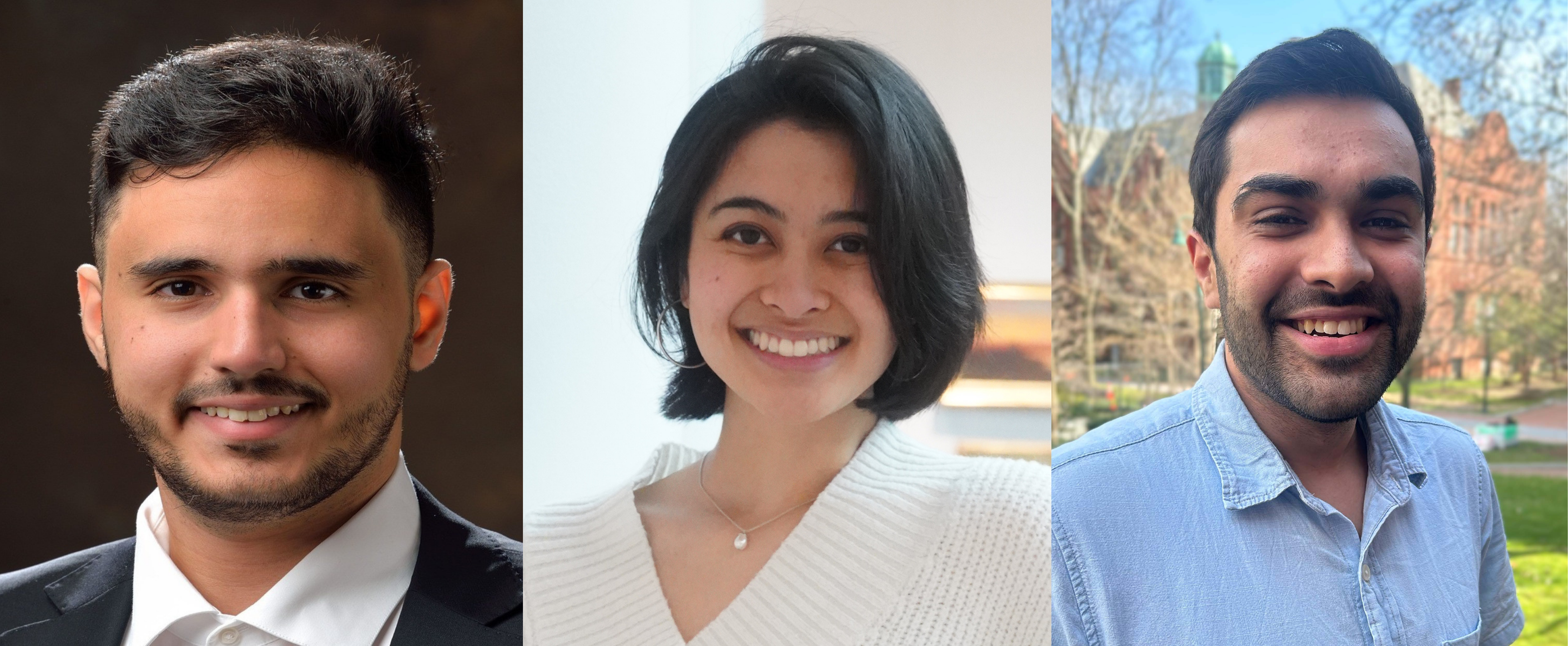 Ahmad Amine (PhD, ESE), Erica Santos (MSE, ROBO), Darshan Thaker (PhD, CIS)
